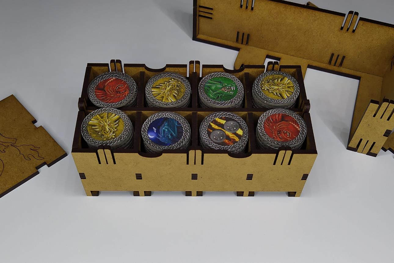 Pudełko na smocze tokeny Talisman Magia I Miecz Smoki Insert LeszczyQ Laser Cut